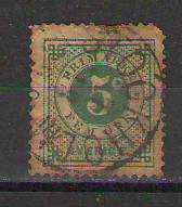 İsveç 1872-77 arası  Daire İçindeki Rakamlar - Damgalı - (Kat: 5 €) - Perforasyon 14 - Pul yorgundur.