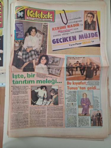 HÜRRİYET Kelebek 31 MART 1984 CUMARTESİ, ( TELEVİZYONDA AYIN KONSERİ;SERAP MUTLU AKBULUT / HÜLYA KOÇYİĞİT BAHAR DEFİLESİ -arka sayfa-/ ZEHRA HALEFOĞLU