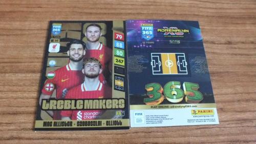 2025 Panini FIFA 365 Alexis Mac Allister / Dominik Szoboszlai / Harvey Elliott Treble Makers / Upgrade Kart No:CK30