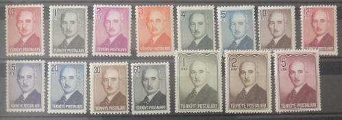 TÜRKİYE=1948  İ-1559..73  Londra Baskısı İnönü Posta Pulları  (**)'