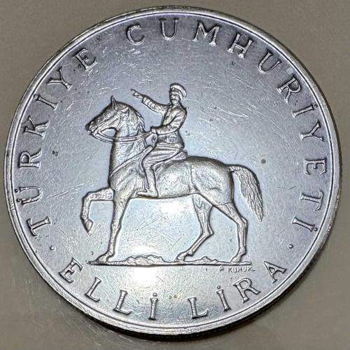 1972 50 Türk Lirası Gümüş Hatıra Para – 20 gr. 30 Ağustos Zaferi 50. Yıl Özel Basım