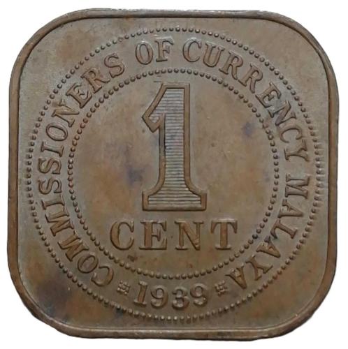 Malaya 1939 Yılı 1 Cent ÇÇT (+)