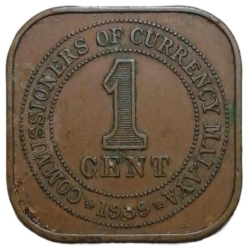 Malaya 1939 Yılı 1 Cent ÇİLALTI (-)