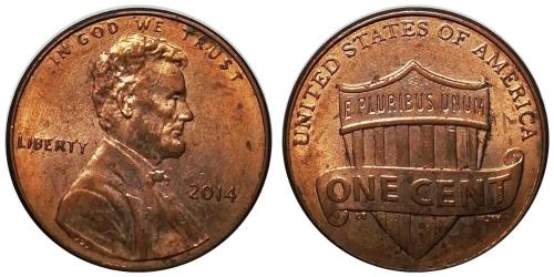 ABD 2014 Yılı 1 Cent (Union Shield) ÇİL