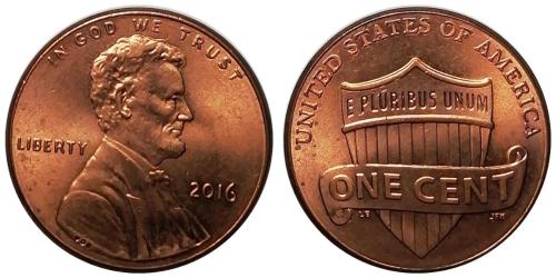 ABD 2016 Yılı 1 Cent (Union Shield) ÇİL (+)