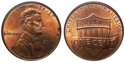 ABD 2011 Yılı 1 Cent (Union Shield) ÇİL