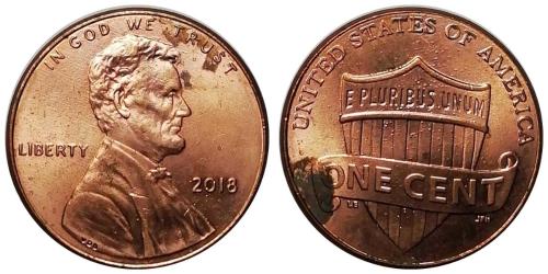 ABD 2018 Yılı 1 Cent (Union Shield) ÇİL (-)