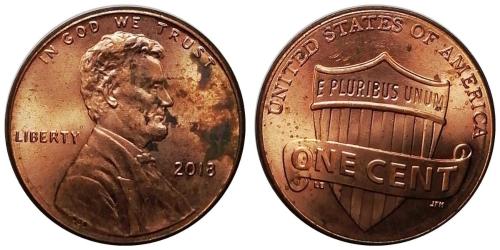 ABD 2018 Yılı 1 Cent (Union Shield) ÇİL (-)