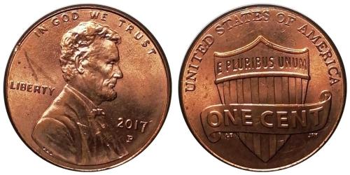 ABD 2017 Yılı 1 Cent (Union Shield) ÇİL (+)