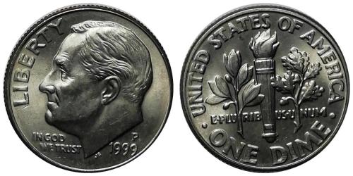 ABD 1999 Yılı 10 Cent (Roosevelt Dime) ÇİL