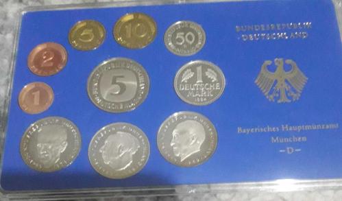 LOT.7 » ALMANYA 1984 D -1 PFENİGDEN 5 MARK A KADAR TAM SET ÇİL