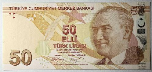 9.Emisyon 50 Türk Lirası A001 161778 Çil Kondisyonda Koleksiyonluk Eski Para