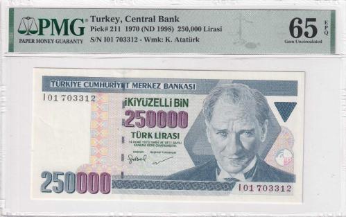 7.Emisyon 3.Tertip 250.000 TL PMG 65 ÇİL