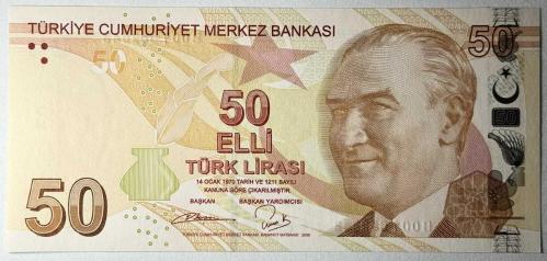 9.Emisyon 50 Türk Lirası B001 652543 Çil Kondisyonda Koleksiyonluk Eski Para