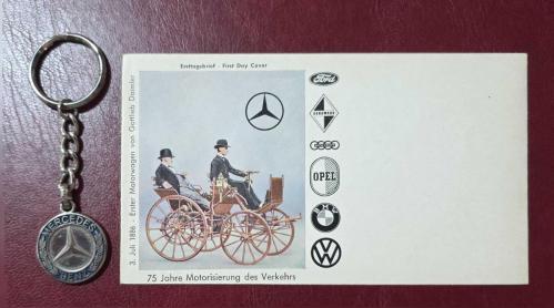 Mercedes-Benz Kuruluşunun 75. Yılı Zarf (Kullanılmamış) ve Anahtarlık