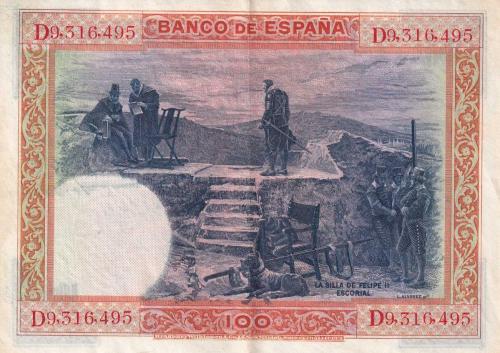 Koleksiyon Ürünü İspanya 100 Peseta 1925 Temiz
