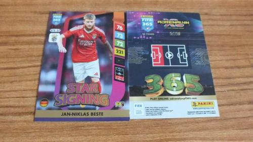 2025 Panini FIFA 365 Jan-Niklas Beste SL Benfica Star Signings Kart No:STS37
