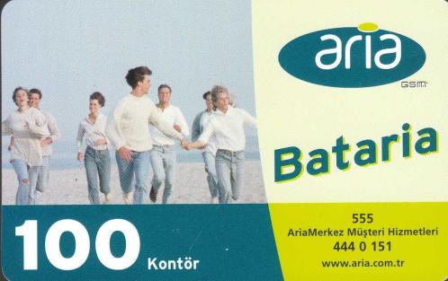 ARİA BATARİA - 100  KONTÖR Yükleme Kartı Plastik Hazır Kart