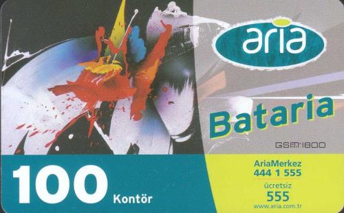 ARİA BATARİA - 100  KONTÖR Yükleme Kartı Plastik Hazır Kart v1