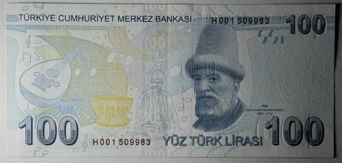 9.Emisyon 100 Türk Lirası H001 Çil Kondisyonda Koleksiyonluk Eski Para (H001 Sonrası Seri Numarası farklılık gösterebilir)