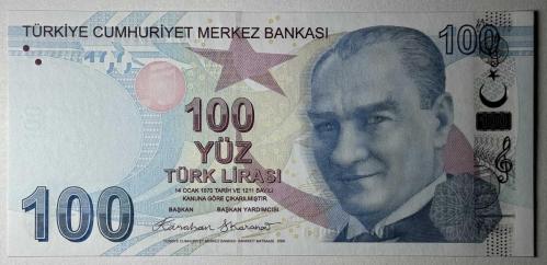 9.Emisyon 100 Türk Lirası H001 Çil Kondisyonda Koleksiyonluk Eski Para (H001 Sonrası Seri Numarası farklılık gösterebilir)
