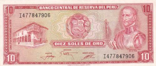 Koleksiyon Ürünü Peru 10 Soles De Oro Çil