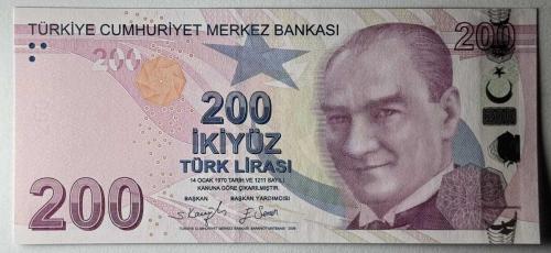 9.Emisyon 200 Türk Lirası F001  313175 Çil Kondisyonda Koleksiyonluk Eski Para