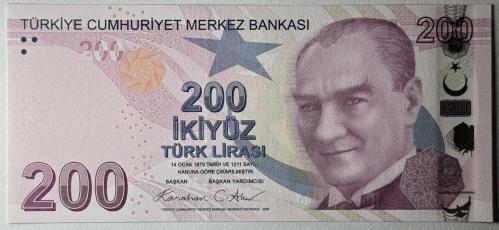 9.Emisyon 200 Türk Lirası H001 564365 Çil Kondisyonda Koleksiyonluk Eski Para