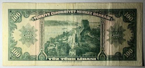 4.Emisyon Hisar 100 Türk Lirası Seri L19 Çok Temiz++  Natural Kondisyonda Koleksiyonluk Eski Para