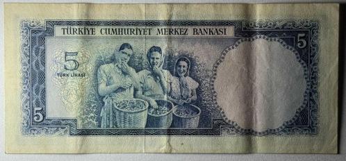 5. Emisyon 1. Tertip 5 Türk Lirası A18 Çok Çok Temiz Kondisyonda Naturel Koleksiyonluk Eski Para
