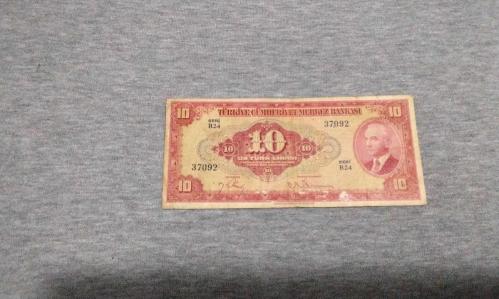 4.EMİSYON 1.TERTİP 10 ON TÜRK LİRASI  KAĞIT PARA NATÜREL ÇOK TEMİZ EN NADİRİ