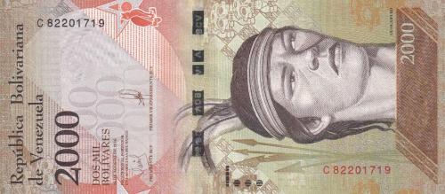 Koleksiyon Ürünü Venezüella 2000 Bolivar Çil