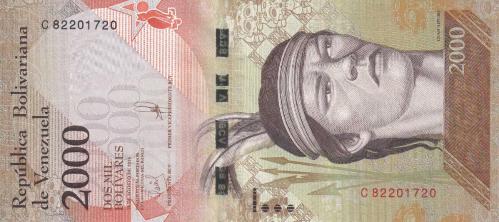 Koleksiyon Ürünü Venezüella 2000 Bolivar Çil