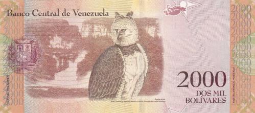 Koleksiyon Ürünü Venezüella 2000 Bolivar Çil