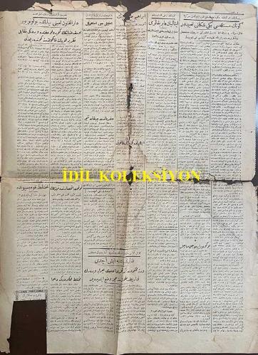 Osmanlıca Vakit Gazetesi, Orijinal Dönem Basım, (Ottoman Newspaper) - 29 Nisan 1927 - Sayı: 3350 - Balkanlarda Bugün Görülen Vaziyetin Uzun Müddet Devamına İmkan Yoktur - Yugoslavya Hariciye Nazırı Vaziyeti Tamamen Tavzih Etti 