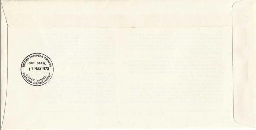 Jersey 1973 Havacılık Tarihi Resmi Uçuş Zarfı (Jersey-Heathrow, BEA)
