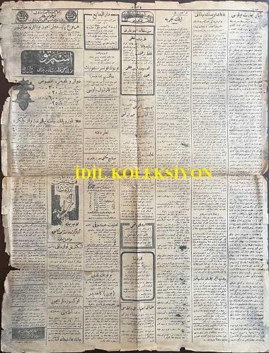 Osmanlıca Akşam Gazetesi, Orijinal Dönem Basım, (Ottoman Newspaper) - 21 Şubat 1924 - Sayı: 1932 - Hicri: 15 Receb 1342 - Rumi: 21 Şubat 1340 - İhsan Bey İzmir'den Döndü -  İzmir'den Avdet Eden İstiklal Mahkemesi Reisi İhsan Bey'in Gazi Paşa Hazretleriyle İcra Ettiği Mülakat Hakkında Gazetemize Mühim Beyanatı (Fotoğraf) İhsan Bey - Reis-i Cumhur Mahkumların Affını Tasdik Etti: Millet Meclisi Tarafından İstiklal Mahkemesi Mahkumlarının Affı Hakkında Verilen Karar, Reis-i Cumhur Gazi Paşa Hazretleri Tarafından Tasdike İktiran Etmiştir - Tokatlıyan Oteli Emval-i Metrukeden! Hükümet Bu Otelin Vaziyet-i Hazırasını Muvazaa Addediyor (Fotoğraf) Beyoğlu'ndaki Tokatlıyan Oteli'nin Umumi Manzarası - Anavatana Dönerken: Selanik'teki Muhacir Kafilelerimiz Ne Halde? Mübadele Edilecek Muhacirin Kafileleri Selanik'e Dört Taraftan Akın Etmektedirler (Fotoğraf) Selanik Rıhtımında Muhacirlerimiz Giresun Vapuru'na Binerlerken - Hilal-i Ahmer'de Celal Muhtar Bey İstifa Hakkında Ne Diyor?