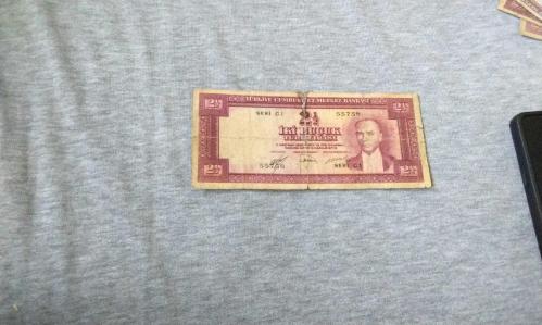 5 emisyon 2.5 lira 1 tertip türk lirası