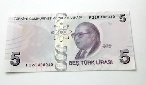 9.Emisyon 6.Tertip 5 Lira çil  F228 408040
