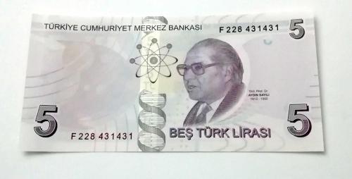 9.Emisyon 6.Tertip 5 Lira çil  F228 431431