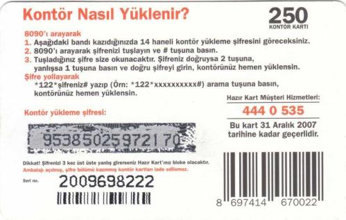 Turkcell - Kızlarımızı Okutalım. Kızlarımız Geleceğimizdir. Sezen Aksu 250 Kontör Yükleme Kartı Karton Hazır Kart (Gri Zemin)