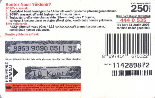 Turkcell - Maximesaj 250 Kontör Yükleme Kartı Karton Hazır Kart (Gri Zemin 10 Kontör Hediyeli)