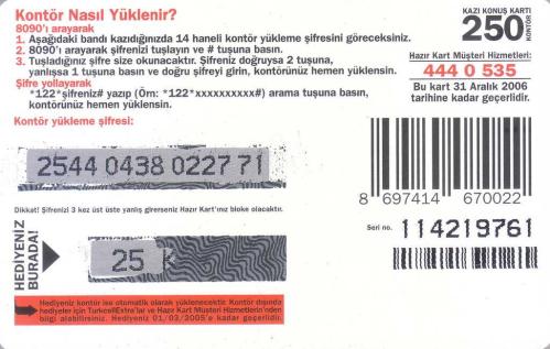 Turkcell - Maximesaj 250 Kontör Yükleme Kartı Karton Hazır Kart (Gri Zemin 25 Kontör Hediyeli)