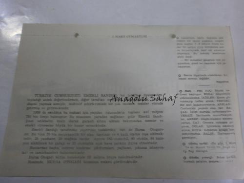 5 Mart 1960 - Yeni Türkiye Takvimi -  Bursa Otogarı