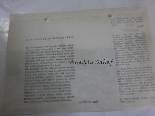 18 Mart 1960 - Yeni Türkiye Takvimi -  18 Mart Zaferi Kahramanları