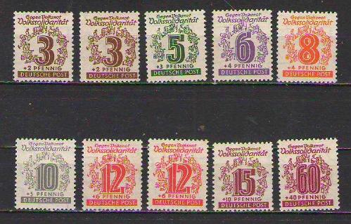 Almanya Sovyet İşgal Bölgesi Batı Saksonya 1946 POST Rakamlı Pul Lotu -  MNH