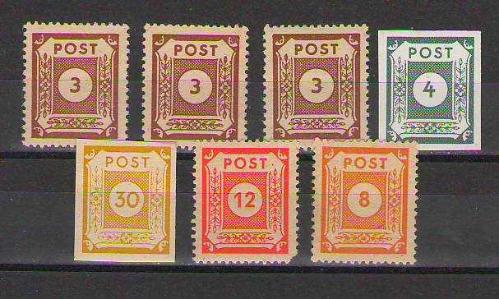 Almanya Sovyet İşgal Bölgesi Batı Saksonya 1945 POST Rakamlı Pullar Lotu - MNH