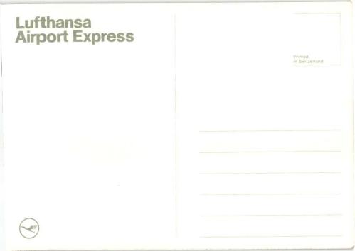 Almanya, Lufthansa Airport Express Tanıtım Kartı, 1980’ler