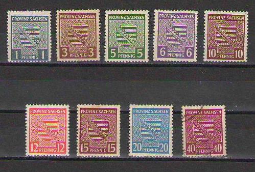 Almanya Sovyet İşgal Bölgesi — Provinz Sachsen / Saksonya Eyaleti armalı seri - MNH