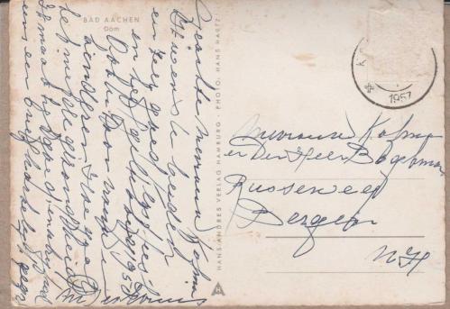 1957 YILI MİMARİ BİNA KİLİSE ALMANYA AACHEN GÖRSELLİ NADİR KARTPOSTAL - SİYAH BEYAZ FOTOĞRAF - POSTADAN GEÇMİŞ